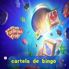 cartela de bingo cha de panela